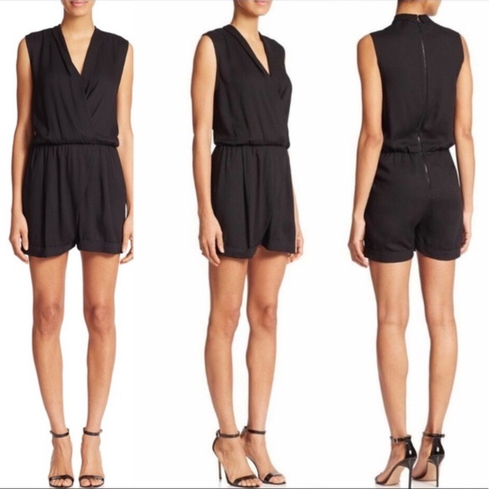 Alice + Olivia Women's Cai Black Romper, Tank Top, Shorts, Summer, NWT, Sz 2